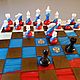 Шахматы Россия. Шахматы с флагом. Шахматы подарочные. Шахматы. Шахматы. Sweet-macrame. Интернет-магазин Ярмарка Мастеров.  Фото №2