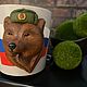 Кружка с медведем из полимерной глины, Кружки и чашки, Москва,  Фото №1