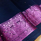 Винтажная  ручная аари вышивка на жоржете