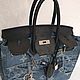 Джинсовая сумка в стиле Birkin 30. My Handmade, Классическая сумка, Новороссийск,  Фото №1