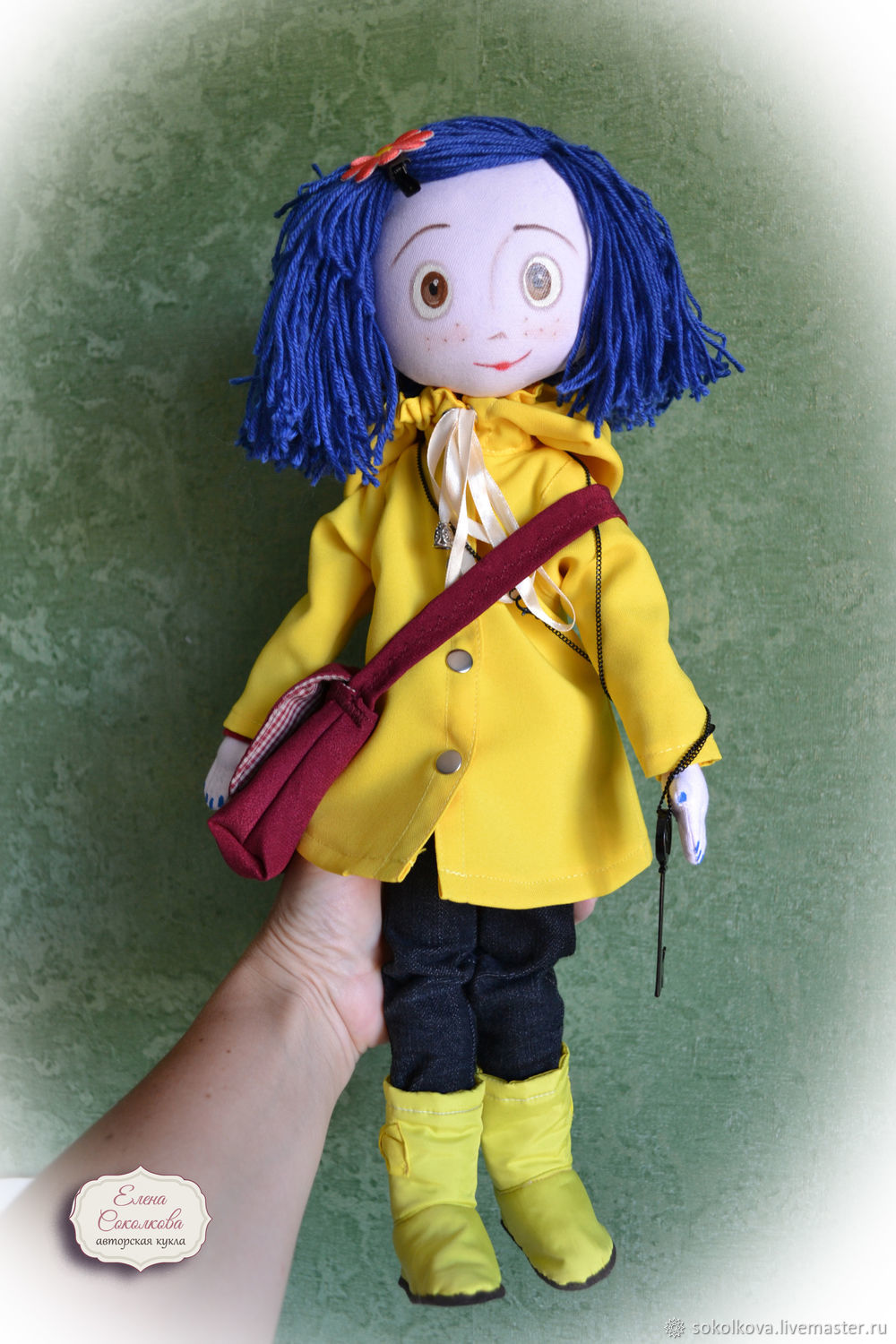 Coraline Jones textile doll play, Portrait Doll, Novorossiysk,  Фото №1
