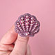 Order Brooch made of beads Shell Scallop pink, brooch lilac. Zveva. Livemaster. . Brooches Фото №3