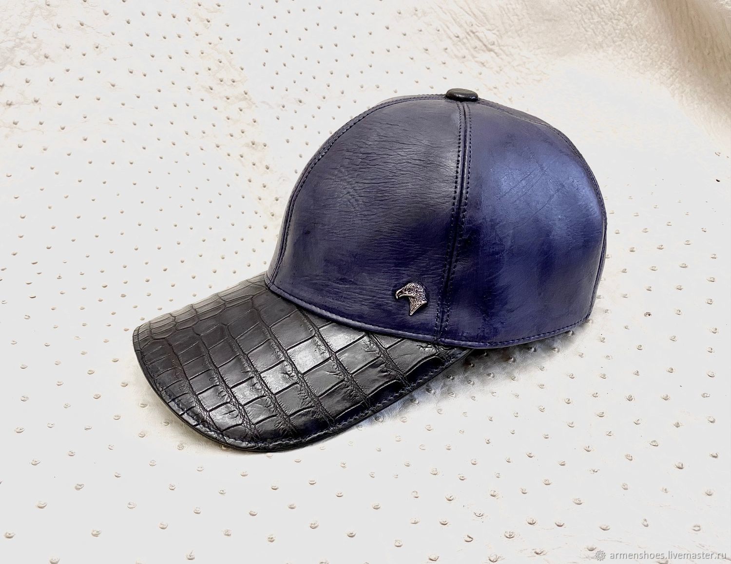 Baseball cap made of genuine crocodile leather and calfskin, Baseball caps, St. Petersburg,  Фото №1