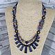 Order Necklace with pendants made of sodalite and jasper stones ' Caprice'. Magic box. Livemaster. . Necklace Фото №3