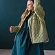 Стеганая женская куртка, льняная, зелёный, Куртки, Кострома,  Фото №1