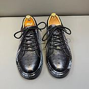 Обувь ручной работы handmade. Livemaster - original item Sneakers made of genuine ostrich leather, in black, model to order!. Handmade.