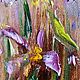 Order Mini painting with irises. A small painting with irises. Mini landscape. Zabaikalie. Livemaster. . Pictures Фото №3