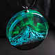 Pendant made of wood and resin 'Polar Night Mountain'. Pendant. greenwood44. Online shopping on My Livemaster.  Фото №2