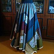 Одежда handmade. Livemaster - original item Long patchwork boho chic maxi skirt. Handmade.