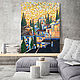 The painting on wood 100x75sm "Sunshine city". Pictures. EVAG. My Livemaster. Фото №4
