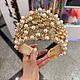 Кокошник Тиара Ободок «Нюд Lux Wow». Диадемы. KUDESNITSA Designer Accessories. Ярмарка Мастеров.  Фото №4