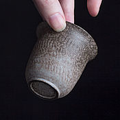 Кружка керамическая бирюзовая с отпечатками летних трав