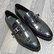 Обувь ручной работы handmade. Livemaster - original item Monki men`s crocodile leather, black classic color.. Handmade.