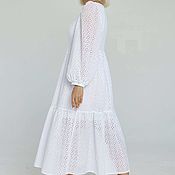Одежда handmade. Livemaster - original item dresses: Snow-white dress made of cotton sewing. Handmade.