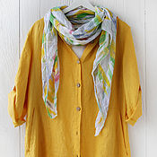 Одежда handmade. Livemaster - original item Sunny cardigan jacket made of 100% linen. Handmade.