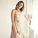 Midi Silk Watercolor Dress, Beige silk combination dress 100%. Dresses. mozaika-rus. Online shopping on My Livemaster.  Фото №2