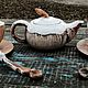 Кокосовый заварочный чайник керамический из глины авторский для чая. Чайники. LAMA - Красивая посуда. Интернет-магазин Ярмарка Мастеров.  Фото №2