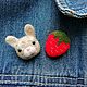 Валяная брошь "Клубника". Брошь-булавка. Cozy stitch. Уютная Вышивка. Ярмарка Мастеров.  Фото №5
