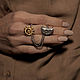 Серебряное кольцо на два пальца "Солнце и Луна", Кольца, Ереван,  Фото №1