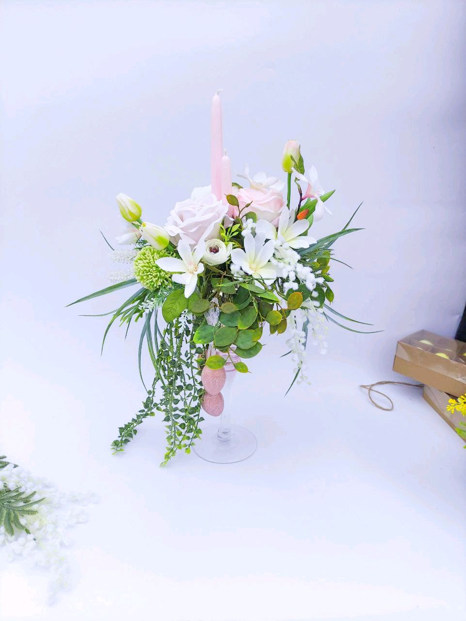 Цветочные композиции на свадьбу на стол