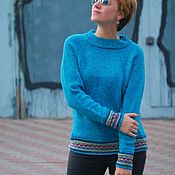 Sweater with mittens sleeves