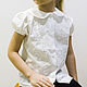 Блузка нарядная для девочки Белая блузка с вышивкой Школьная блузка. Блузки и рубашки. Эволюция джинса. Интернет-магазин Ярмарка Мастеров.  Фото №2