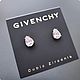 Серьги Givenchy, кубик циркония, Серьги-пусеты, Санкт-Петербург,  Фото №1