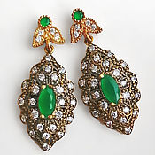 Украшения handmade. Livemaster - original item Mahidevran earrings with chrysoprase and topaz. Handmade.