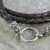 Украшения handmade. Livemaster - original item Cord, bracelet with end caps Bears and a lock ring for amulet. Handmade.
