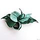 Order Flower brooch made of Mint leather mint emerald with loops. De-Si-Re. Livemaster. . Brooches Фото №3