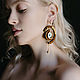 Asymmetric earrings made of wood with gold plating, Single earring, Smolensk,  Фото №1