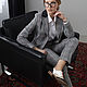 Traje de pantalón de mujer a cuadros de Italia. telas MAX MARA exclusivo, Suits, Moscow,  Фото №1