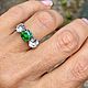 17. Кольцо с Цаворитом 1.65ct .Данбуриты 1.80 ct. Кольца. Елена. Интернет-магазин Ярмарка Мастеров.  Фото №2