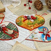 Сувениры и подарки handmade. Livemaster - original item Christmas heart pendant. Handmade.
