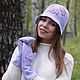 Set hat mitten 'Violet tenderness', Headwear Sets, Moscow,  Фото №1