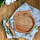 Детская деревянная тарелка "Кролик" из дуба, Детская посуда, Великий Новгород,  Фото №1