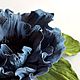 Leather flowers. Mac ' Dusk Blu', Brooches, Pescara,  Фото №1