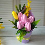 Букет тюльпанов с лавандой