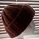 Hat knitted unisex, brown, Caps, Kamyshin,  Фото №1
