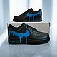 Кастомные кроссовки черные nike  AF1, унисекс, ручная роспись. Кроссовки. O-Go-Art.Кастомизация одежды и обуви. Ярмарка Мастеров.  Фото №14