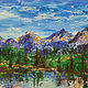 Картина пейзаж Горное озеро Этюд горы Маленькая картина, Картины, Сочи,  Фото №1