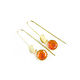 Order Orange earrings, long earrings, round thread earrings. Irina Moro. Livemaster. . Earrings Фото №3
