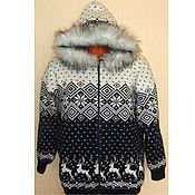 Одежда handmade. Livemaster - original item Knitted Norwegian jacket style, zipper, hooded. Handmade.