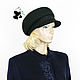 Stylish women's cap cap made of cashmere, Caps1, Ekaterinburg,  Фото №1