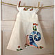 Painted rustic flower girl dress Country lace girl dress Linen Twirl G