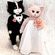 Вязаные коты жених и невеста. Мягкие игрушки. Дарья (kirakinder). Интернет-магазин Ярмарка Мастеров.  Фото №2