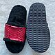 Order Sheepskin flip-flops with python skin red. Warm gift. Livemaster. . Flip flops Фото №3