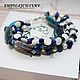 Bracelet made of natural stones and pearls `Deep, blue sea...`
