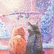 Painting ' La Murre ' Lovers cat cat. Pictures. Picture&miniature lacquer painting. My Livemaster. Фото №6