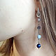 Earrings classic: with kyanite, sapphirine and labradorita, Earrings, Rostov-on-Don,  Фото №1